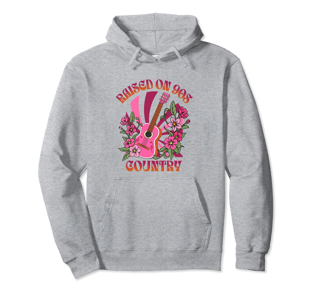 Groovy Western Rodeo Guitar Raised 90S Hoodie - Unique Graphic for Adults - T-Shirt, Sweatshirt, Hoodie