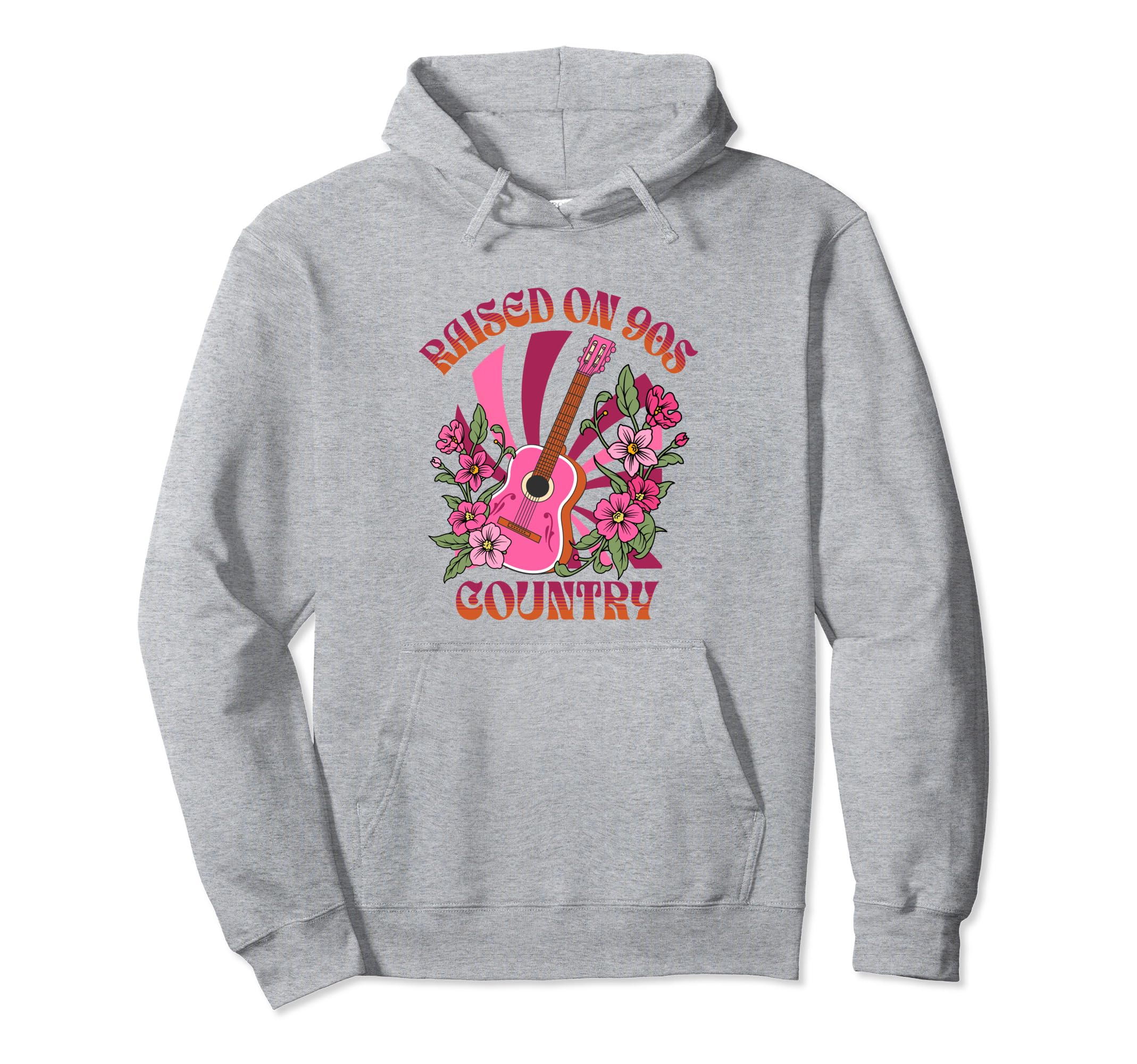 Groovy Western Rodeo Guitar Raised 90S Hoodie - Unique Graphic for Adults - T-Shirt, Sweatshirt, Hoodie
