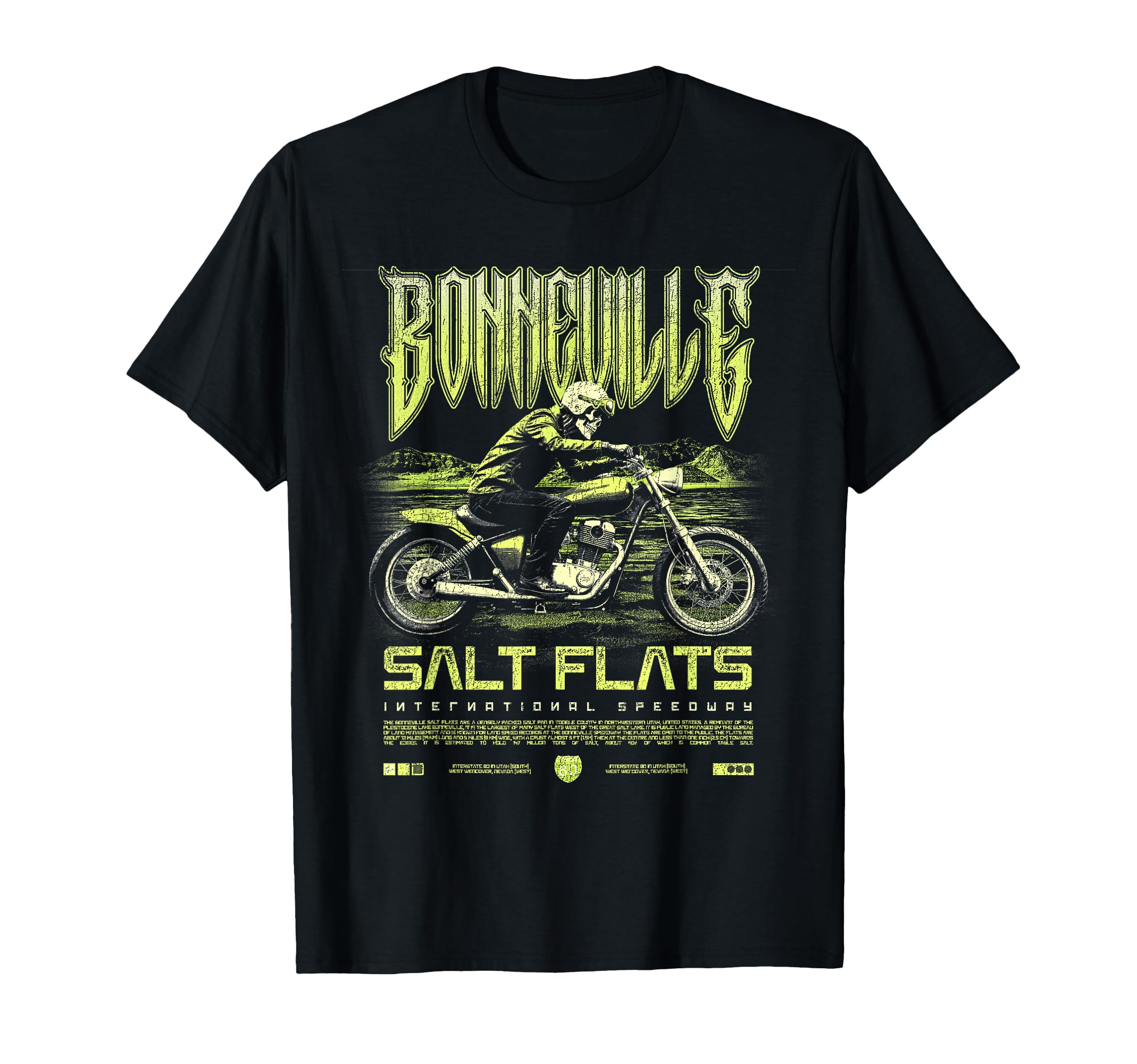 Bonneville Salt Flats Motorcycle Racing T-Shirt - Unique Graphic Men Women - T-Shirt, Sweatshirt, Hoodie