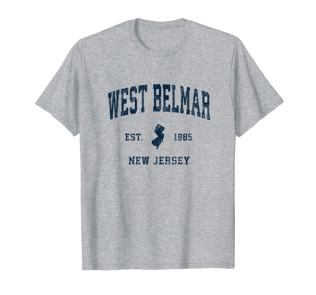 West Belmar New Jersey Nj Athletic Navy T-Shirt - Unique Graphic Unisex - T-Shirt, Sweatshirt, Hoodie