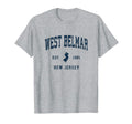West Belmar New Jersey Nj Athletic Navy T-Shirt - Unique Graphic Unisex - T-Shirt, Sweatshirt, Hoodie