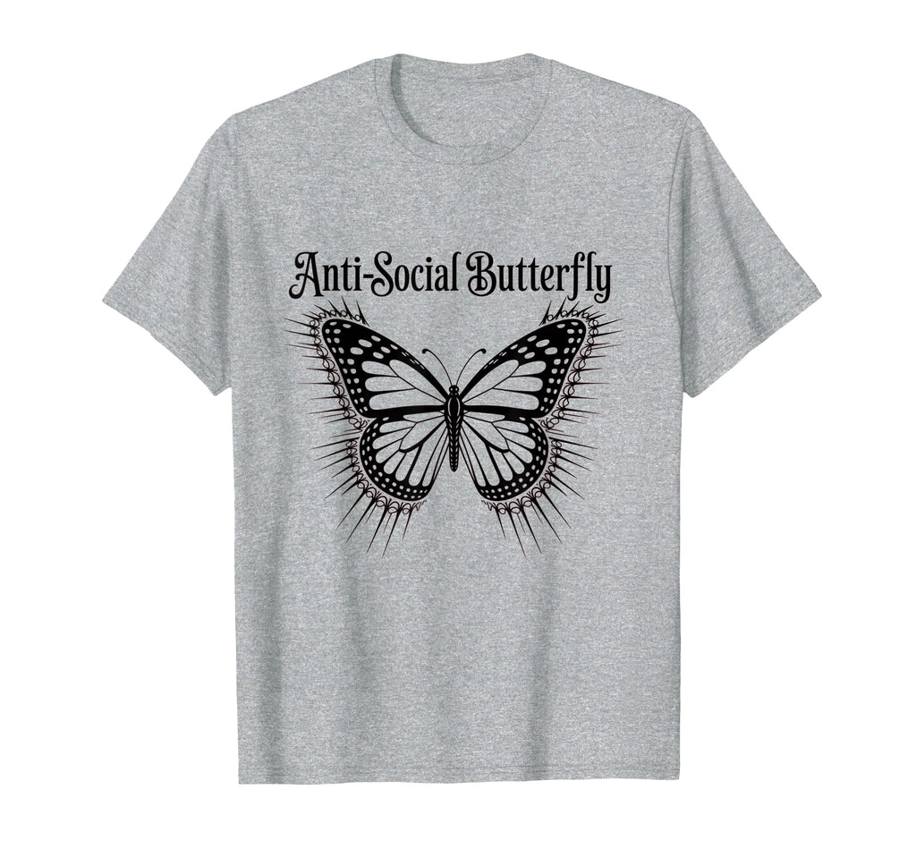 Gothic Antisocial Butterfly Aesthetic T-Shirt - Fun Novelty Design Unisex - T-Shirt, Sweatshirt, Hoodie