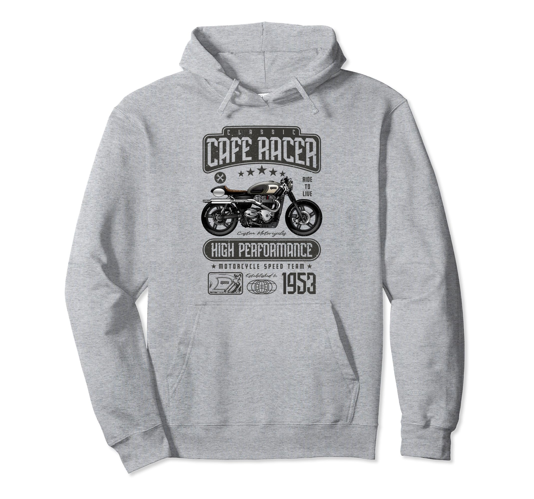 Cafe Racer Motorcycle Birthday Hoodie - Casual Everyday Wear Men Women - T-Shirt, Sweatshirt, Hoodie