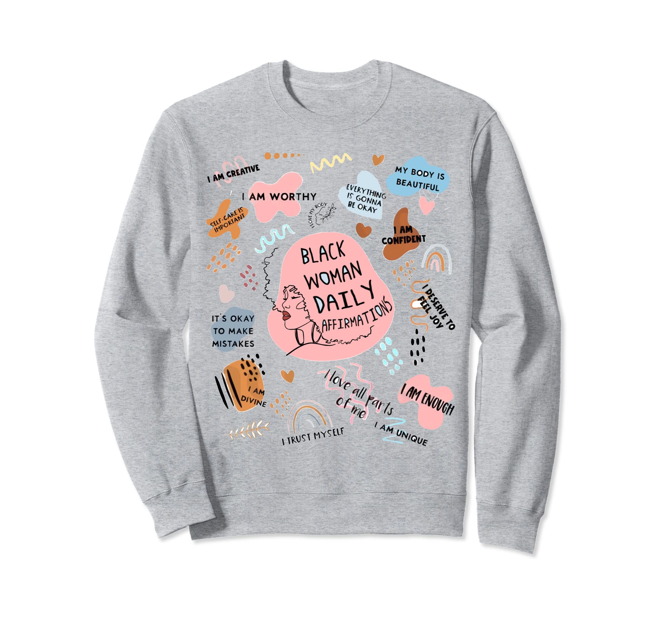 Black Daily Positive Empowering Sweatshirt - Fun Novelty Design for Adults - T-Shirt, Sweatshirt, Hoodie