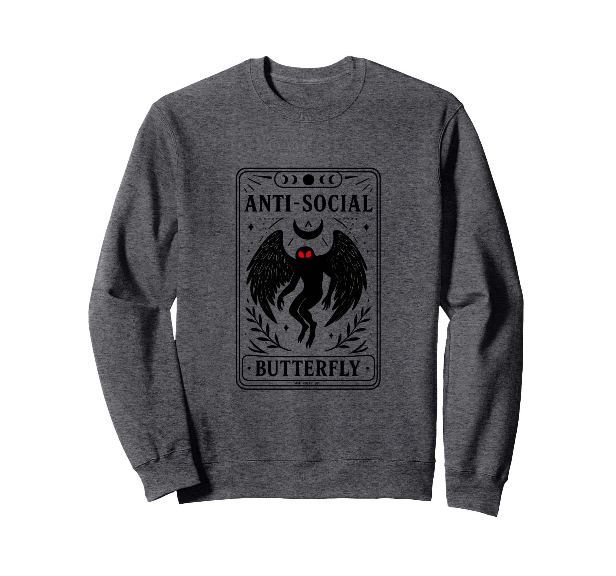 Mothman Anti Social Butterfly Sweatshirt - Fun Novelty Design for Adults - T-Shirt, Sweatshirt, Hoodie