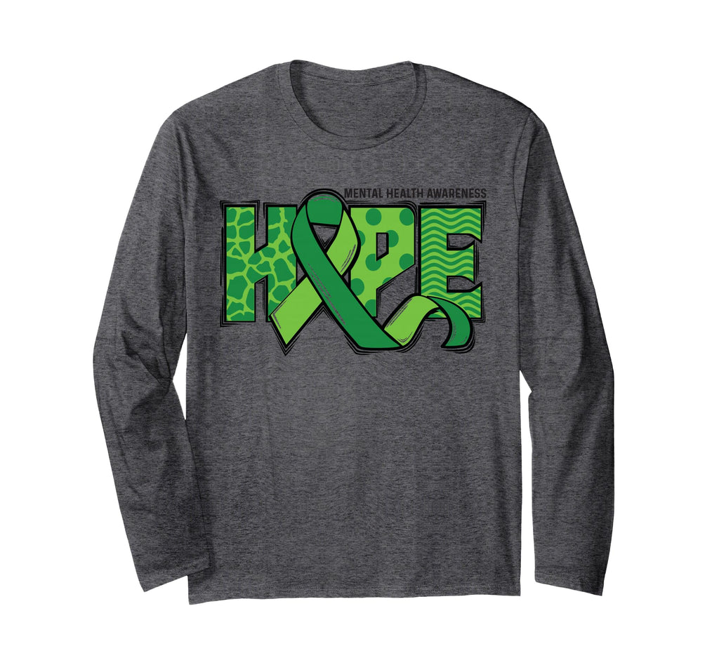 Hope Green Mental Health Support T-Shirt - Graphic Print Unisex - T-Shirt, Sweatshirt, Hoodie