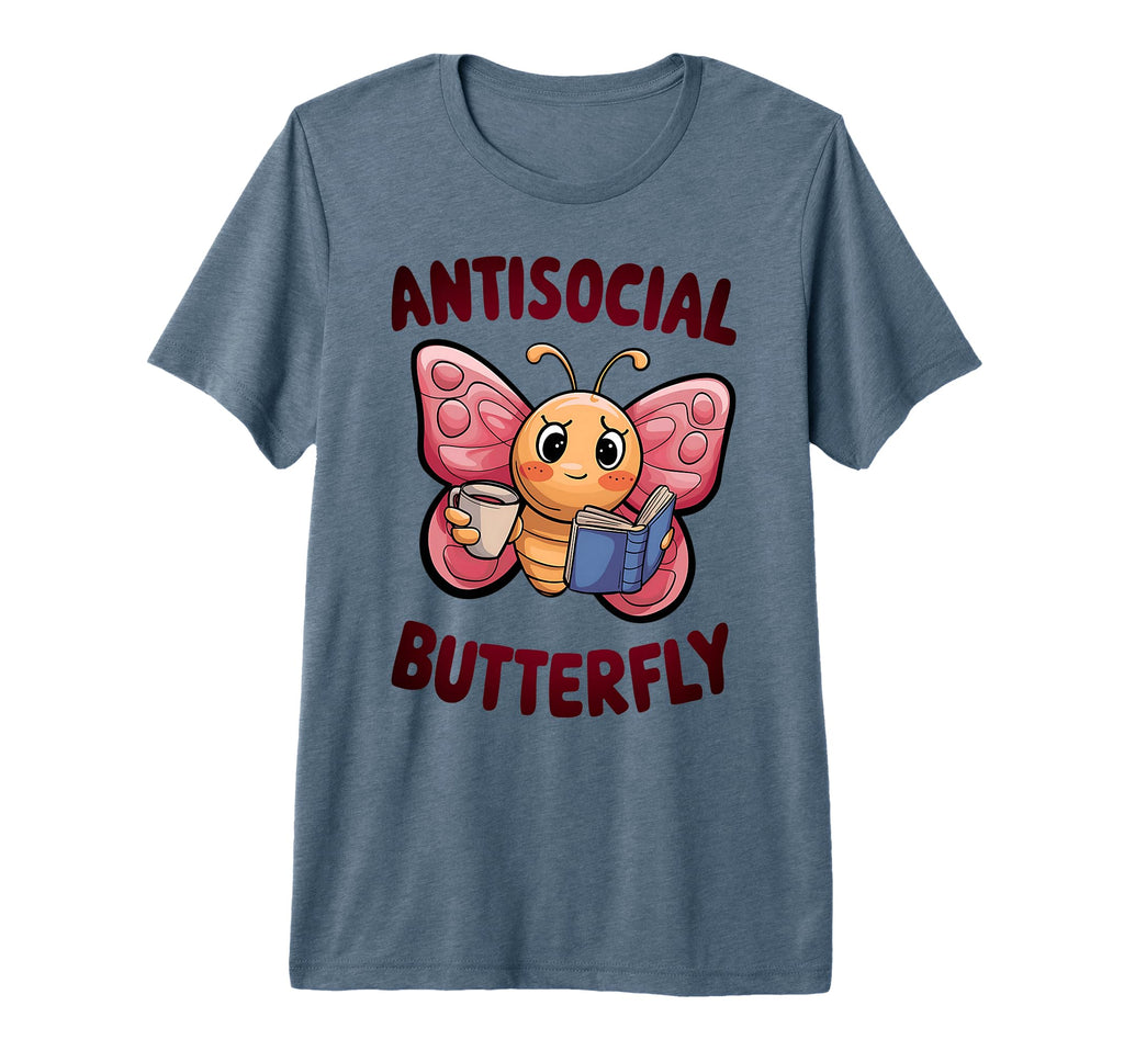 Groovy Anti Social Butterfly Ironic T-Shirt - Minimalist Print Unisex - T-Shirt, Sweatshirt, Hoodie