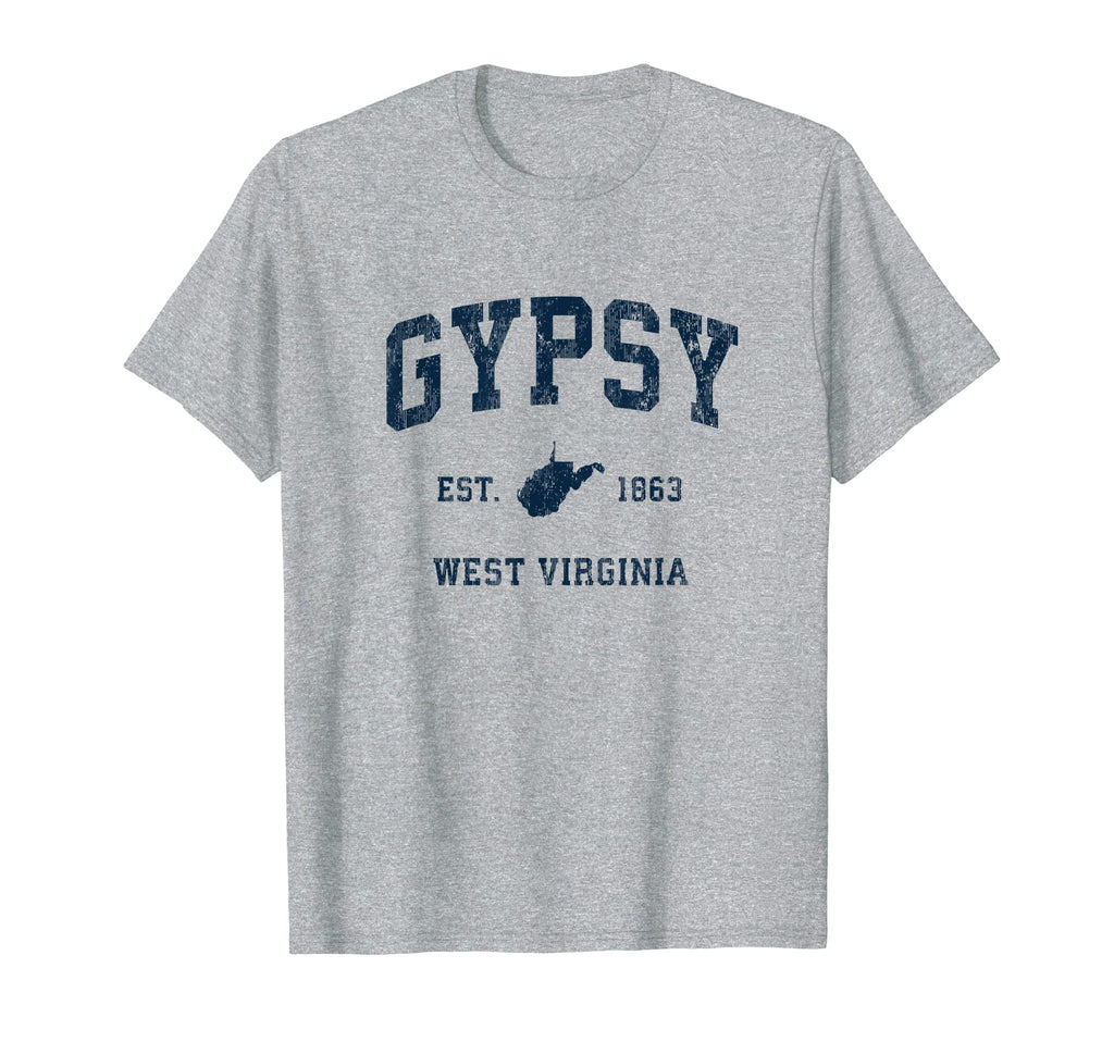 Gypsy West Virginia Wv Athletic Navy T-Shirt - Fun Novelty Design Unisex - T-Shirt, Sweatshirt, Hoodie