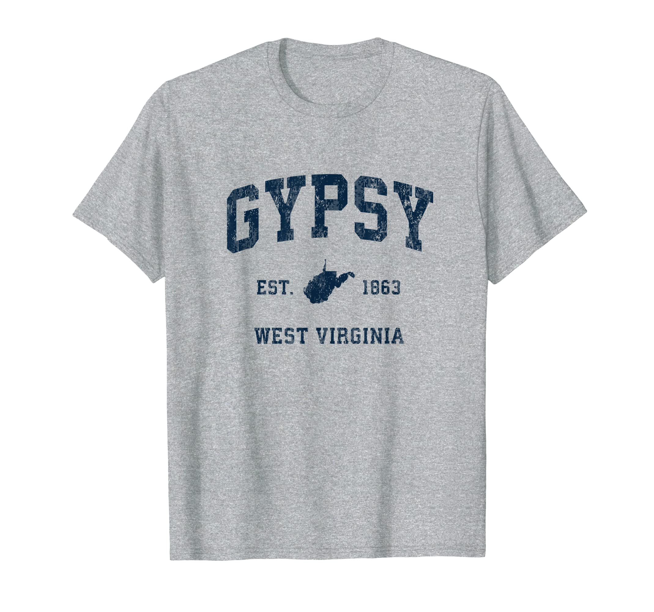 Gypsy West Virginia Wv Athletic Navy T-Shirt - Fun Novelty Design Unisex - T-Shirt, Sweatshirt, Hoodie