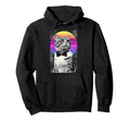 Funny Cat Bow Tie 80S Synthwave Hoodie - Unique Graphic Men Women - T-Shirt, Sweatshirt, Hoodie