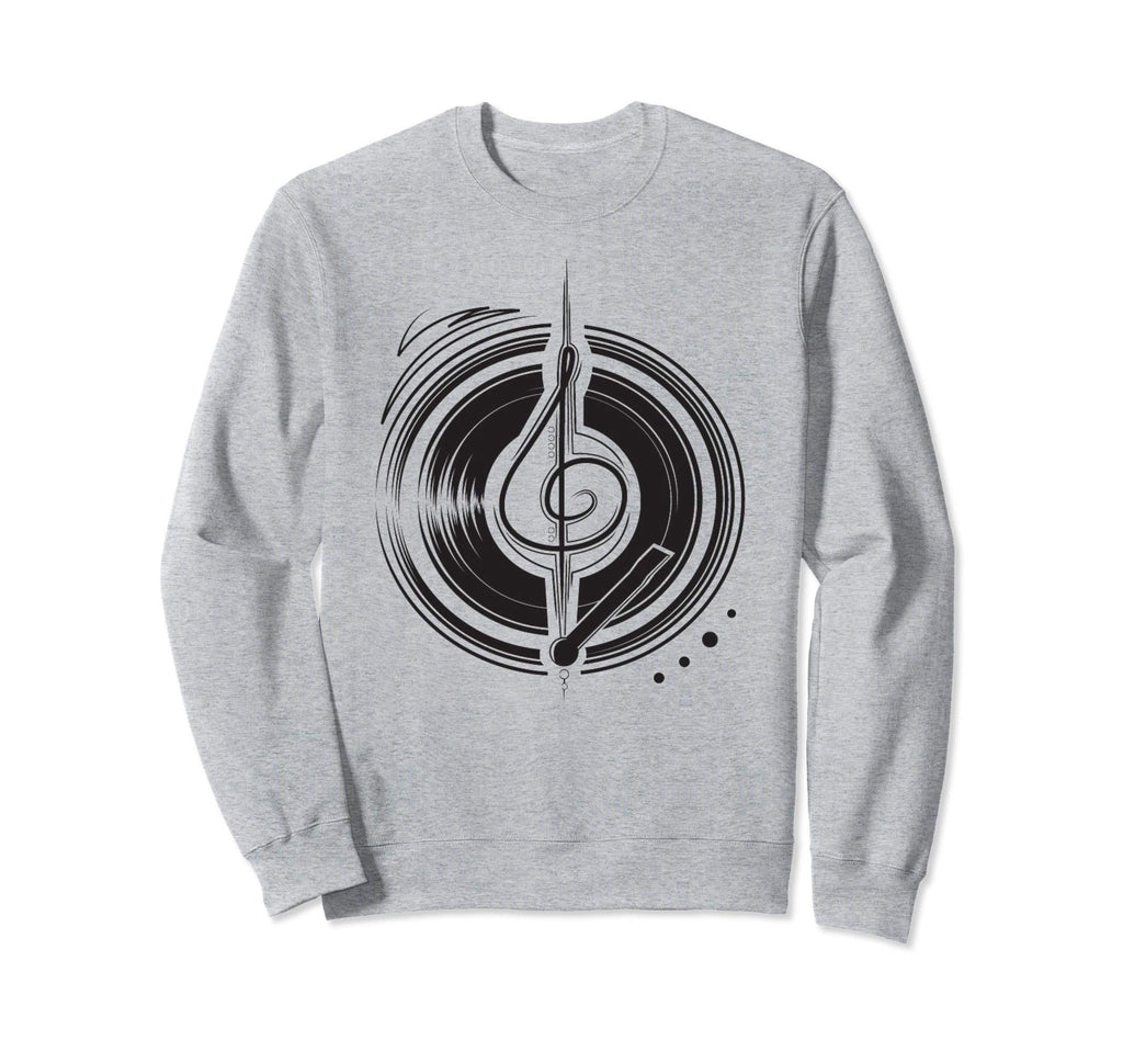 Vinyl Music Note Turntable Gift Sweatshirt - Trendy Graphic for Adults - T-Shirt, Sweatshirt, Hoodie