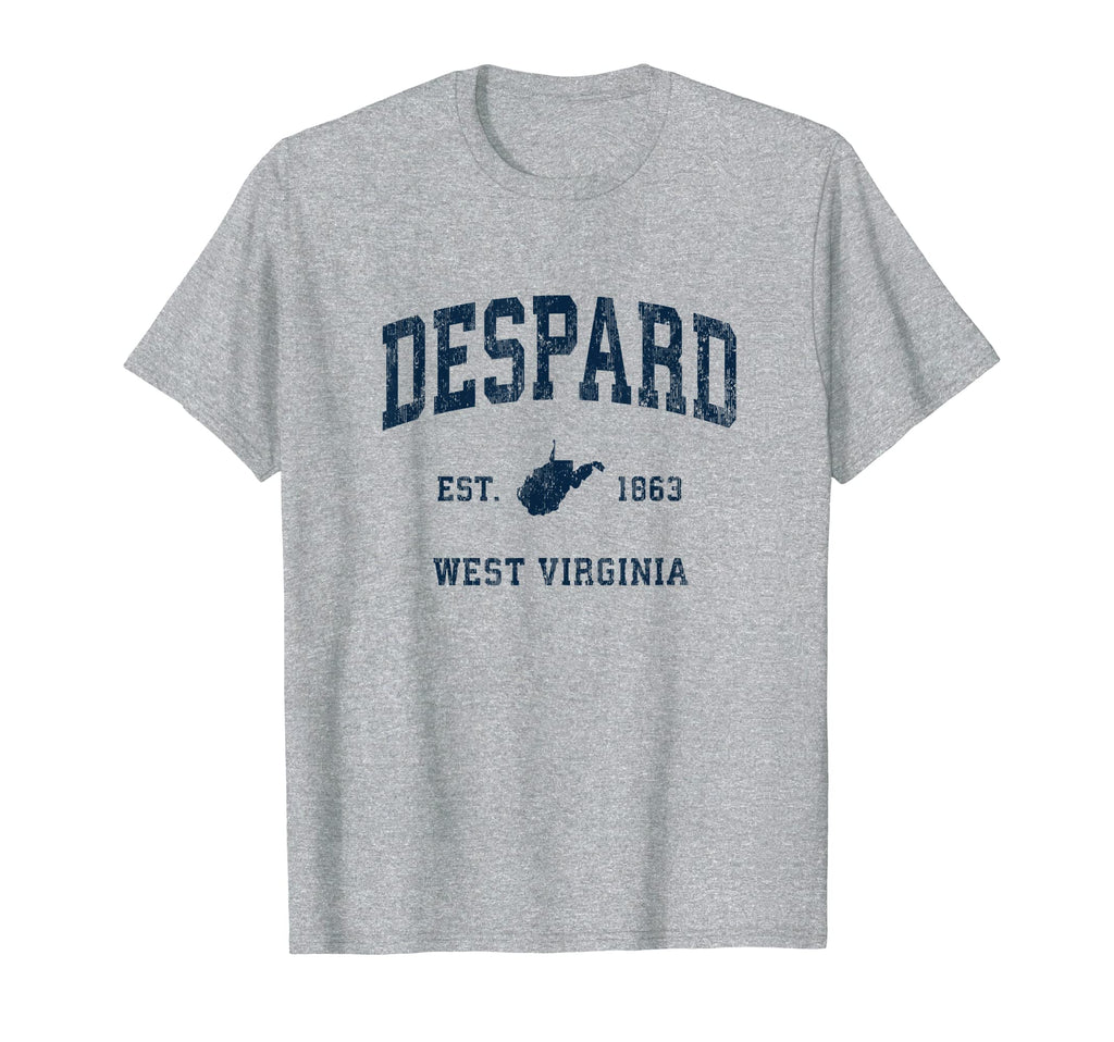 Despard West Virginia Wv Athletic Navy T-Shirt - Graphic Print Unisex - T-Shirt, Sweatshirt, Hoodie
