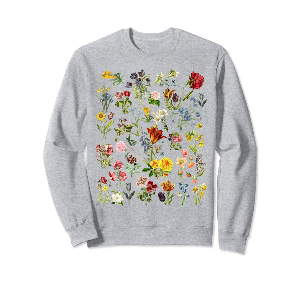 Flower Floral Botanical Chart Sweatshirt - Streetwear Style Men Women - T-Shirt, Sweatshirt, Hoodie