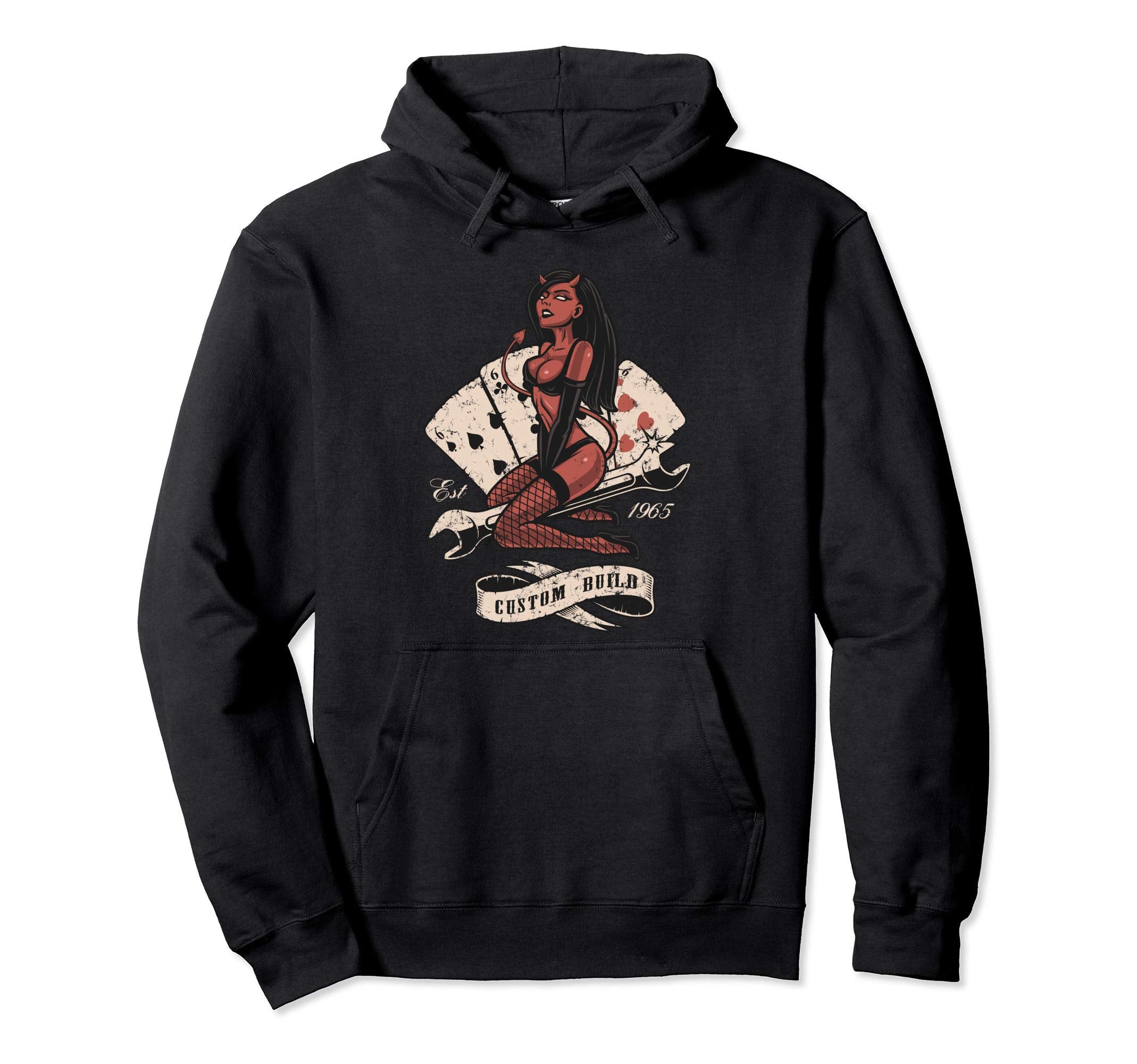 Garage Pinup Hoodie - Novelty Apparel Unisex - T-Shirt, Sweatshirt, Hoodie