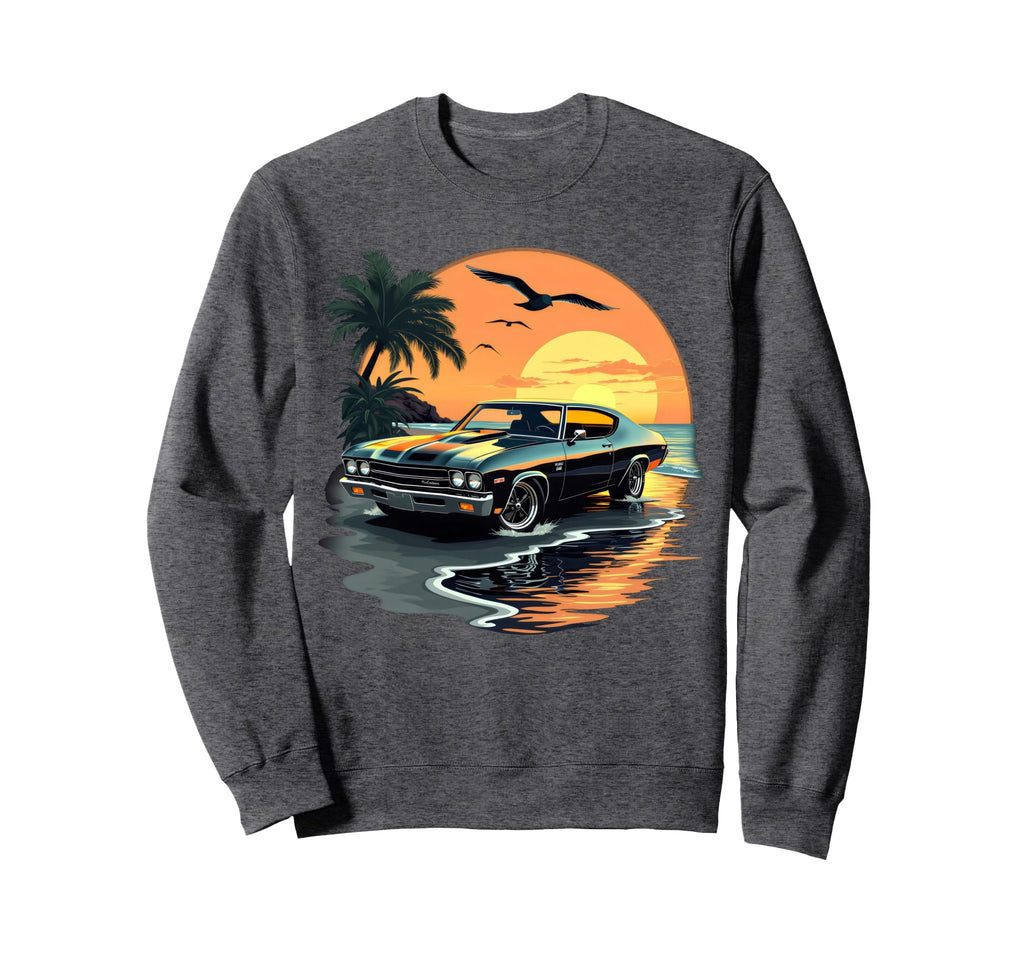 Muscle Cars American Car Beach Sweatshirt - Trendy Graphic Unisex - T-Shirt, Sweatshirt, Hoodie