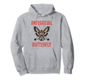 Antisocial Butterfly Funny Hoodie - Graphic Print Unisex - T-Shirt, Sweatshirt, Hoodie