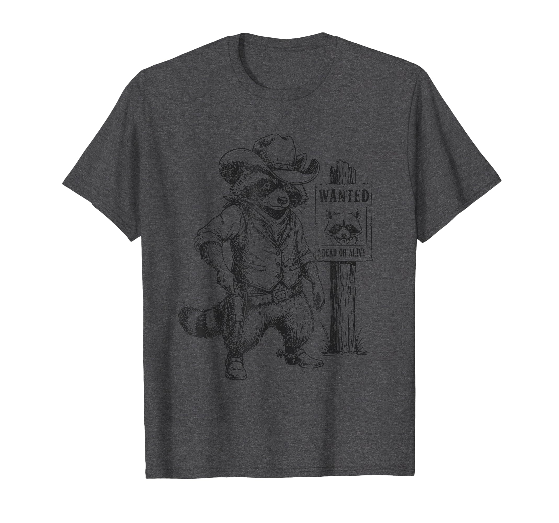 Raccoon Cowboy Western Outlaw T-Shirt - Novelty Apparel Unisex - T-Shirt, Sweatshirt, Hoodie