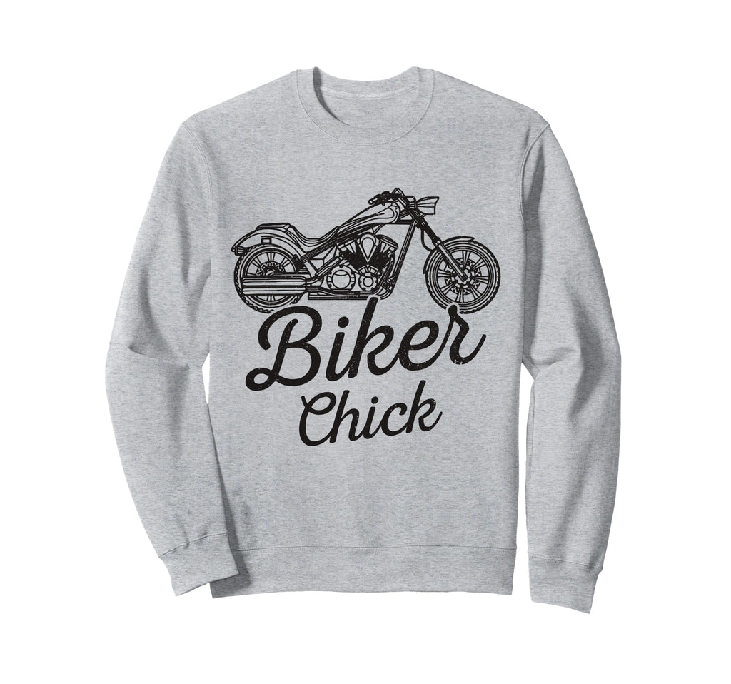 Biker Chick Motorcycle Biker Sweatshirt - Minimalist Print Men Women - T-Shirt, Sweatshirt, Hoodie