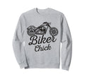 Biker Chick Motorcycle Biker Sweatshirt - Minimalist Print Men Women - T-Shirt, Sweatshirt, Hoodie