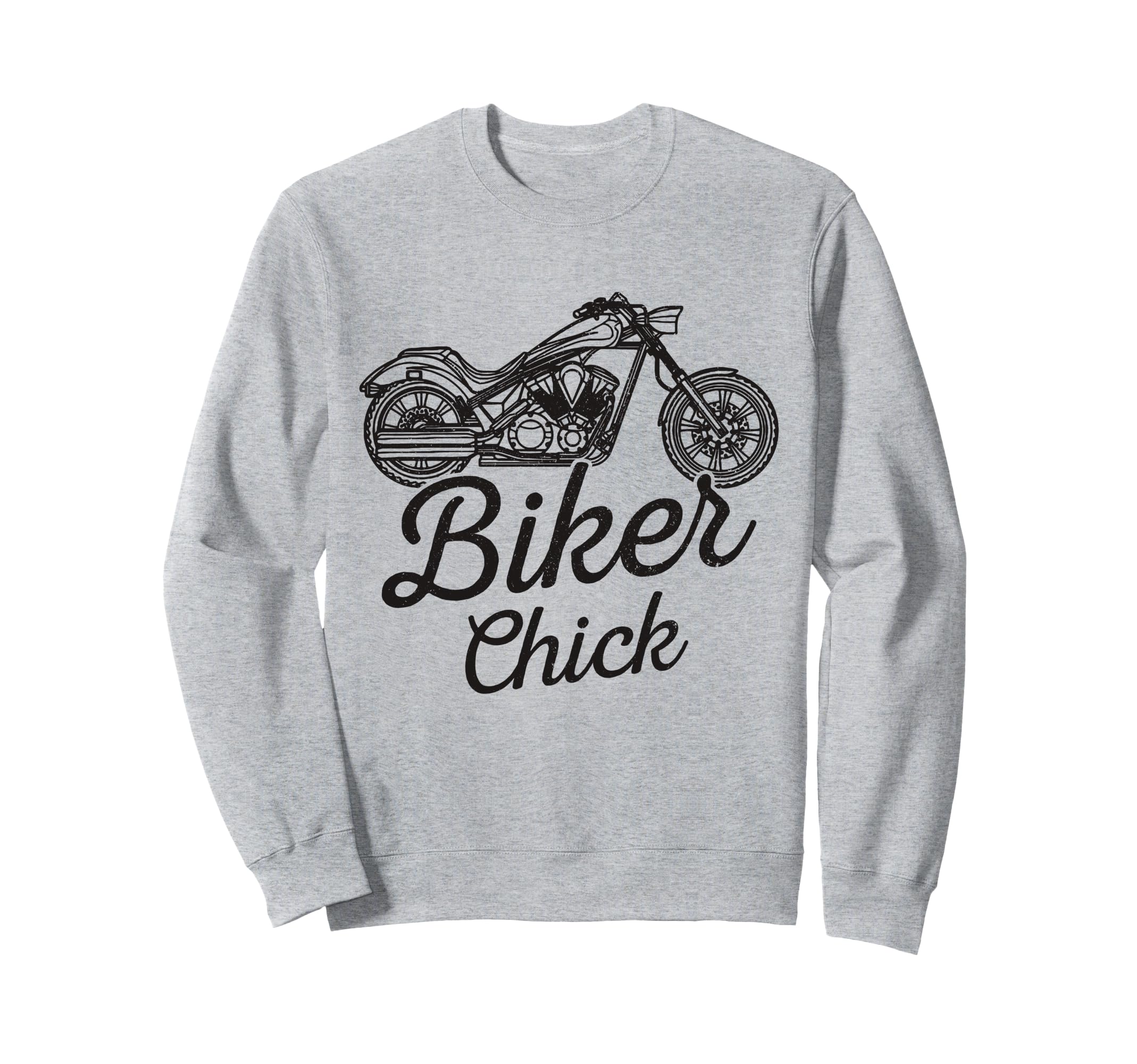 Biker Chick Motorcycle Biker Sweatshirt - Minimalist Print Men Women - T-Shirt, Sweatshirt, Hoodie