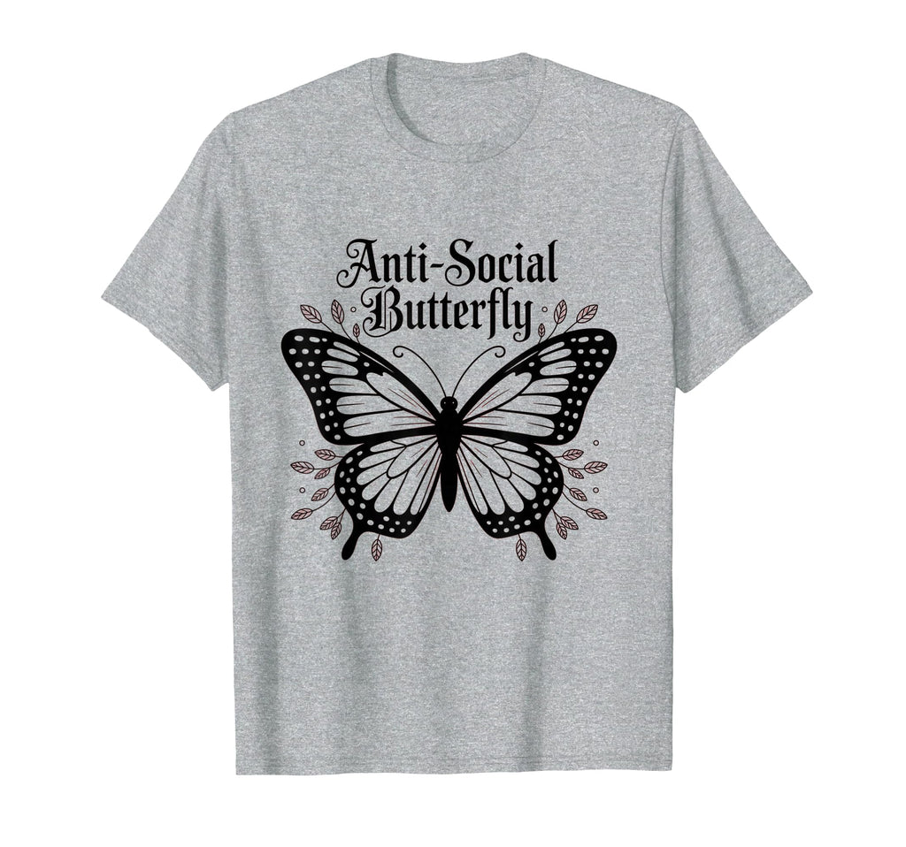 Gothic Butterfly Antisocial Aesthetic T-Shirt - Novelty Apparel Unisex - T-Shirt, Sweatshirt, Hoodie