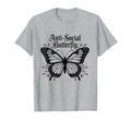 Gothic Butterfly Antisocial Aesthetic T-Shirt - Novelty Apparel Unisex - T-Shirt, Sweatshirt, Hoodie