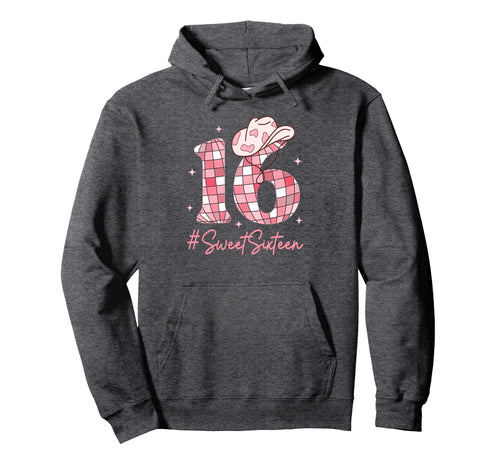 16 Sweet Sixteen Western Rodeo 16Th Hoodie - Unique Graphic Unisex - T-Shirt, Sweatshirt, Hoodie