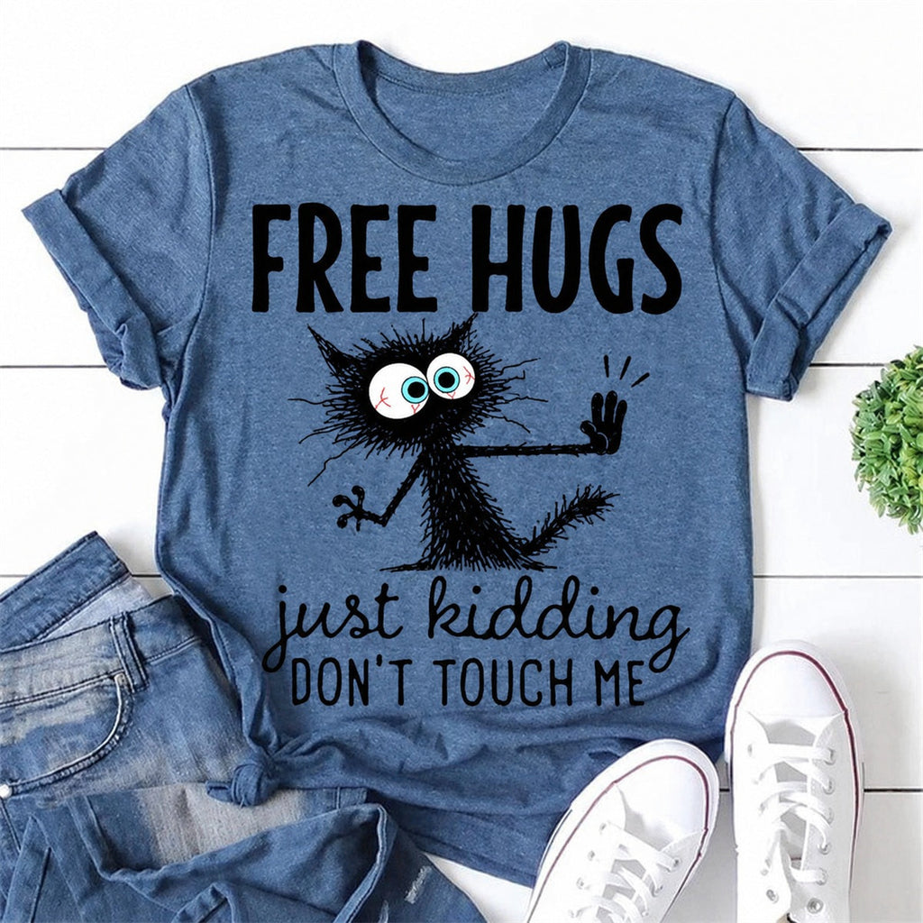 Free Hugs Cat Print Women Slogan - Adult & Kids T-Shirts, Sweatshirts & Hoodies apparel design preview 1