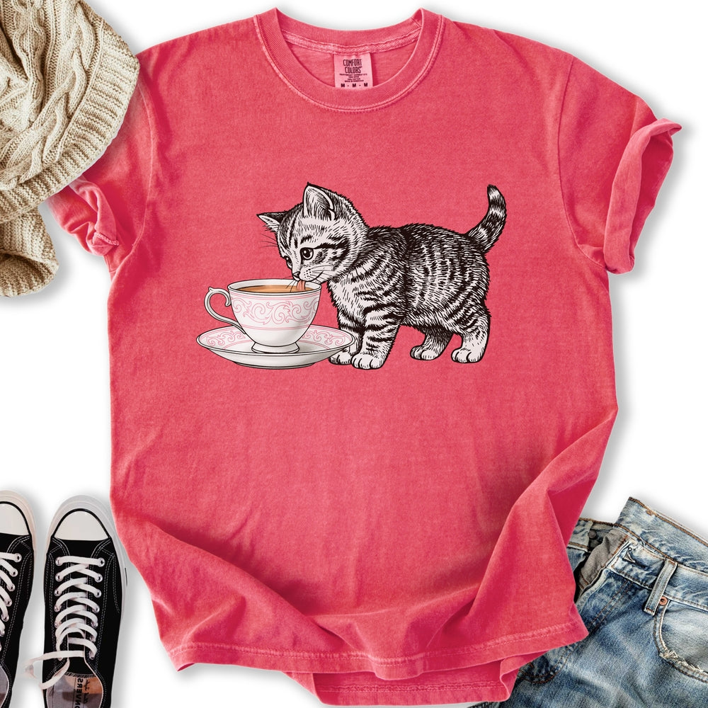Tea Cup Kitten - Adult & Kids T-Shirts, Sweatshirts & Hoodies apparel design preview 1