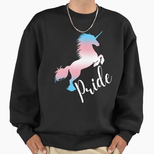 LGBTQ Pride, Unicorn in Transgender Flag Colors - Adult & Kids T-Shirts, Sweatshirts & Hoodies apparel design preview 1