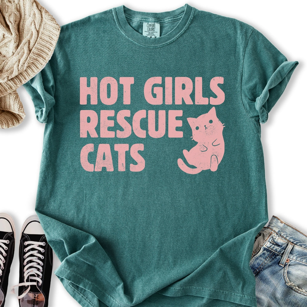 Hot Girls Rescue Cats - Adult & Kids T-Shirts, Sweatshirts & Hoodies apparel design preview 2