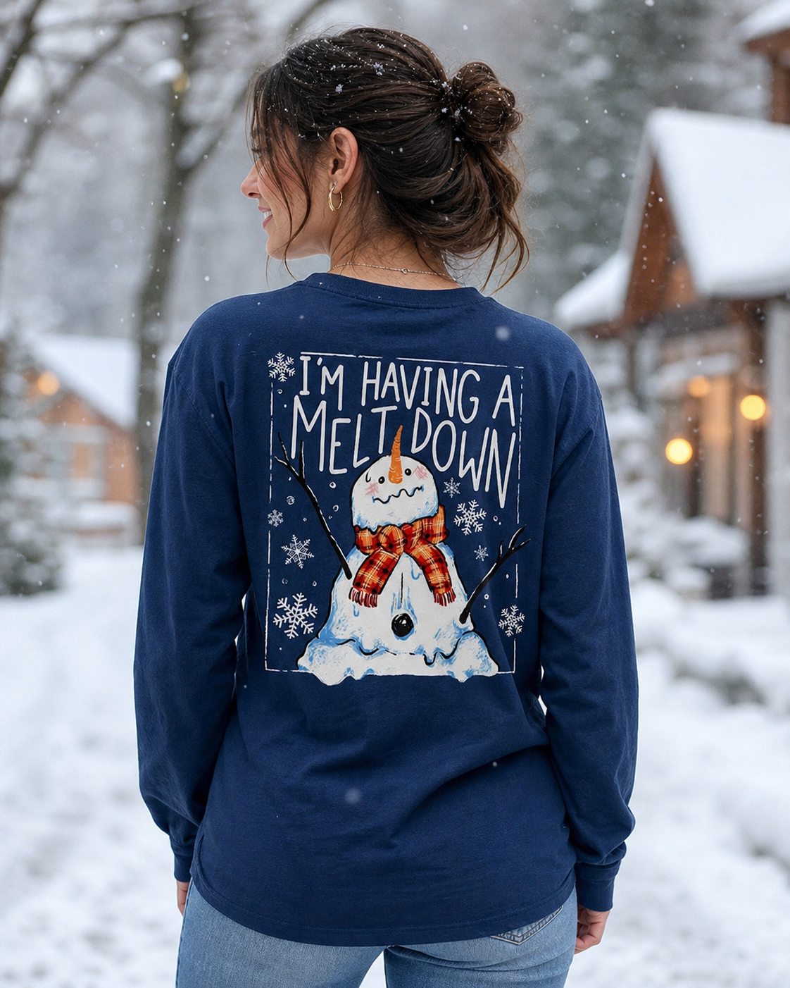 Southern Attitude Meltdown Snowman Holiday - Adult & Kids T-Shirts, Sweatshirts & Hoodies apparel design preview 1