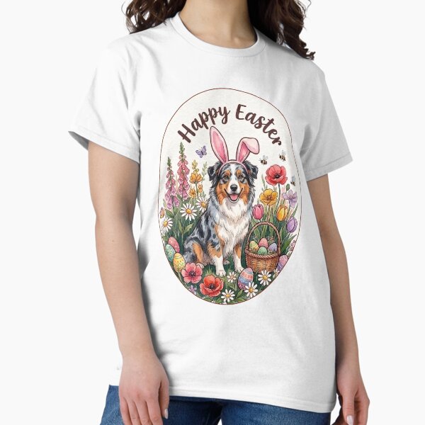 Funny Australian Shepherd Happy Easter Egg Bunny Mom - Adult & Kids T-Shirts, Sweatshirts & Hoodies apparel design preview 1