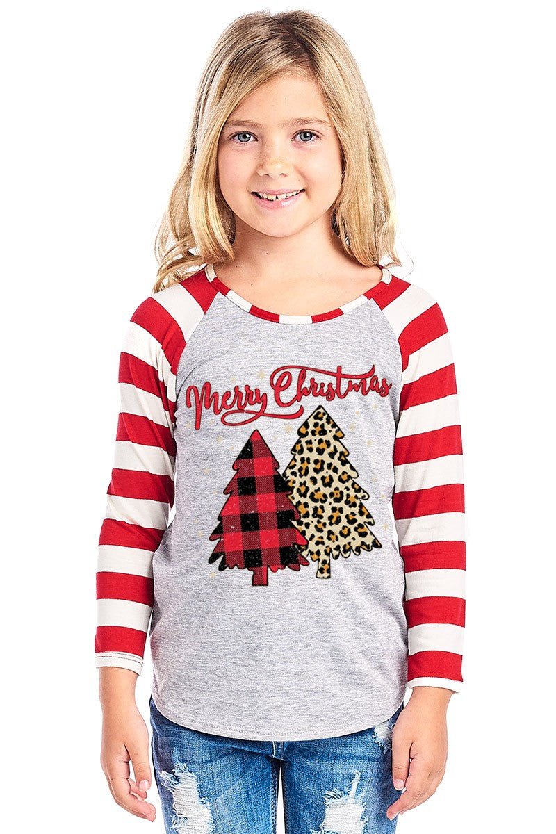 SALE Youth Merry Christmas Tree Leopard Plaid Striped - Adult & Kids T-Shirts, Sweatshirts & Hoodies apparel design preview 1
