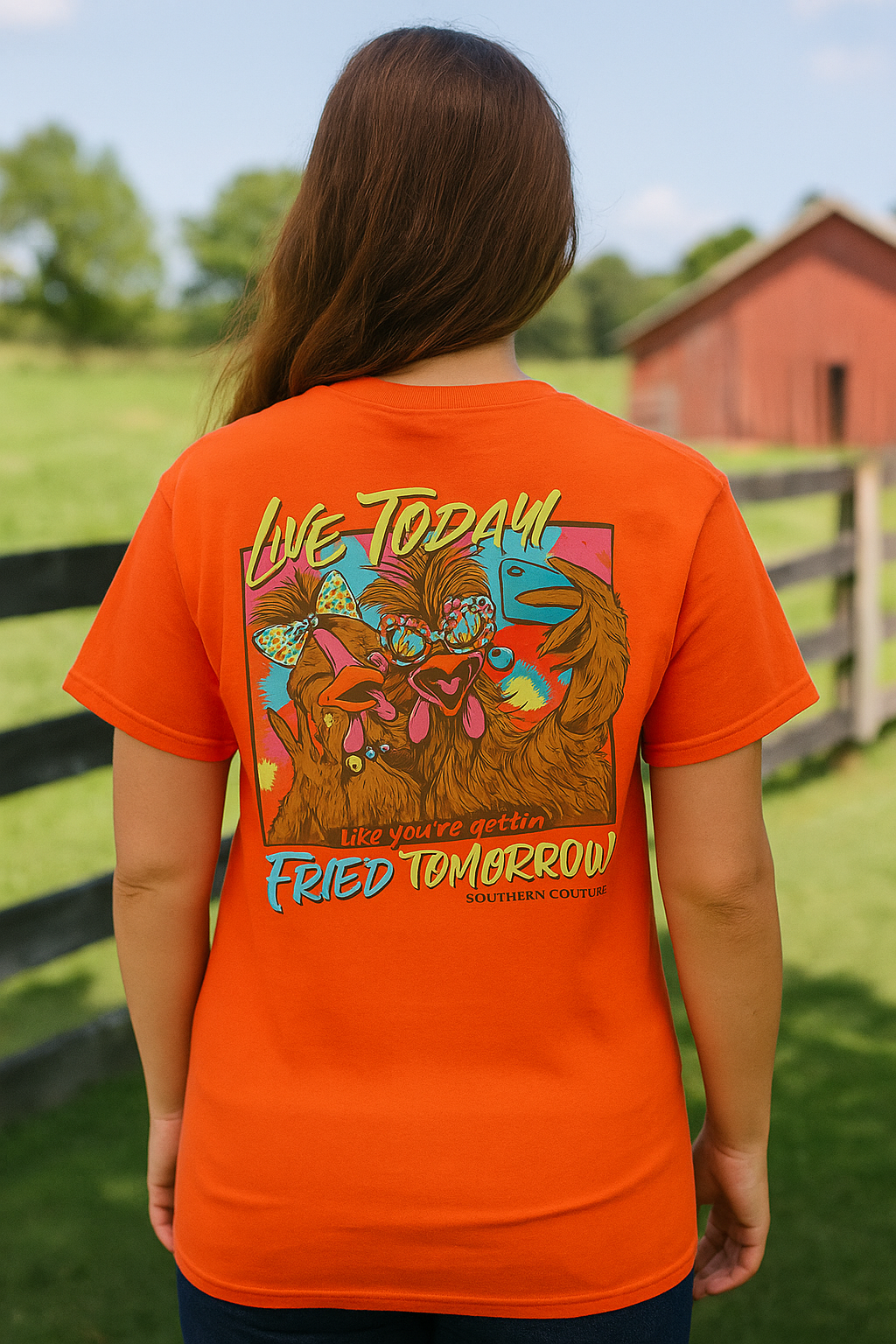 Southern Couture Classic Live Today Fried Tomorrow - Adult & Kids T-Shirts, Sweatshirts & Hoodies apparel design preview 1