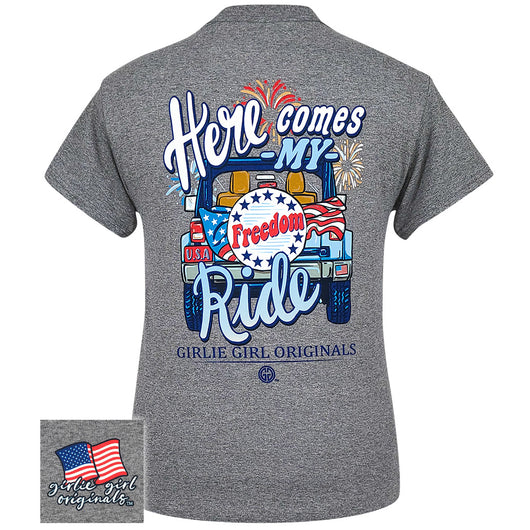 Girlie Girl Originals Freedom Ride USA - Adult & Kids T-Shirts, Sweatshirts & Hoodies apparel design preview 2