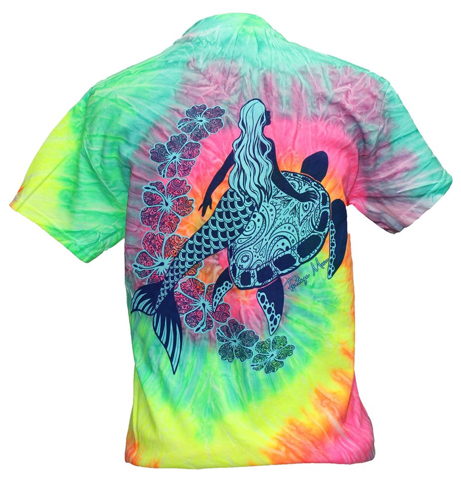 Southern Attitude Tortuga Moon Mermaid Turtle Tie Dye - Adult & Kids T-Shirts, Sweatshirts & Hoodies apparel design preview 1