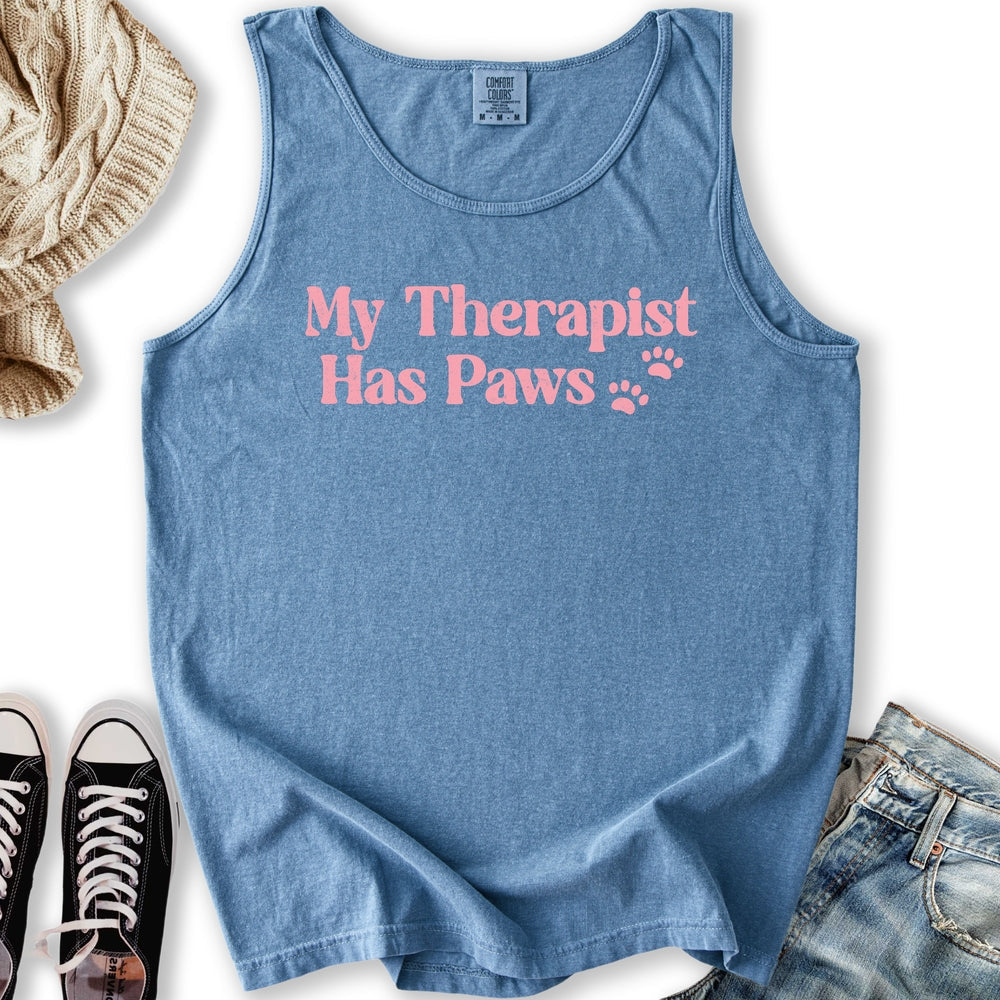 My Therapist Has Paws Tank - Adult & Kids T-Shirts, Sweatshirts & Hoodies apparel design preview 2