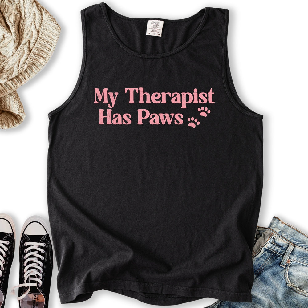 My Therapist Has Paws Tank - Adult & Kids T-Shirts, Sweatshirts & Hoodies apparel design preview 1