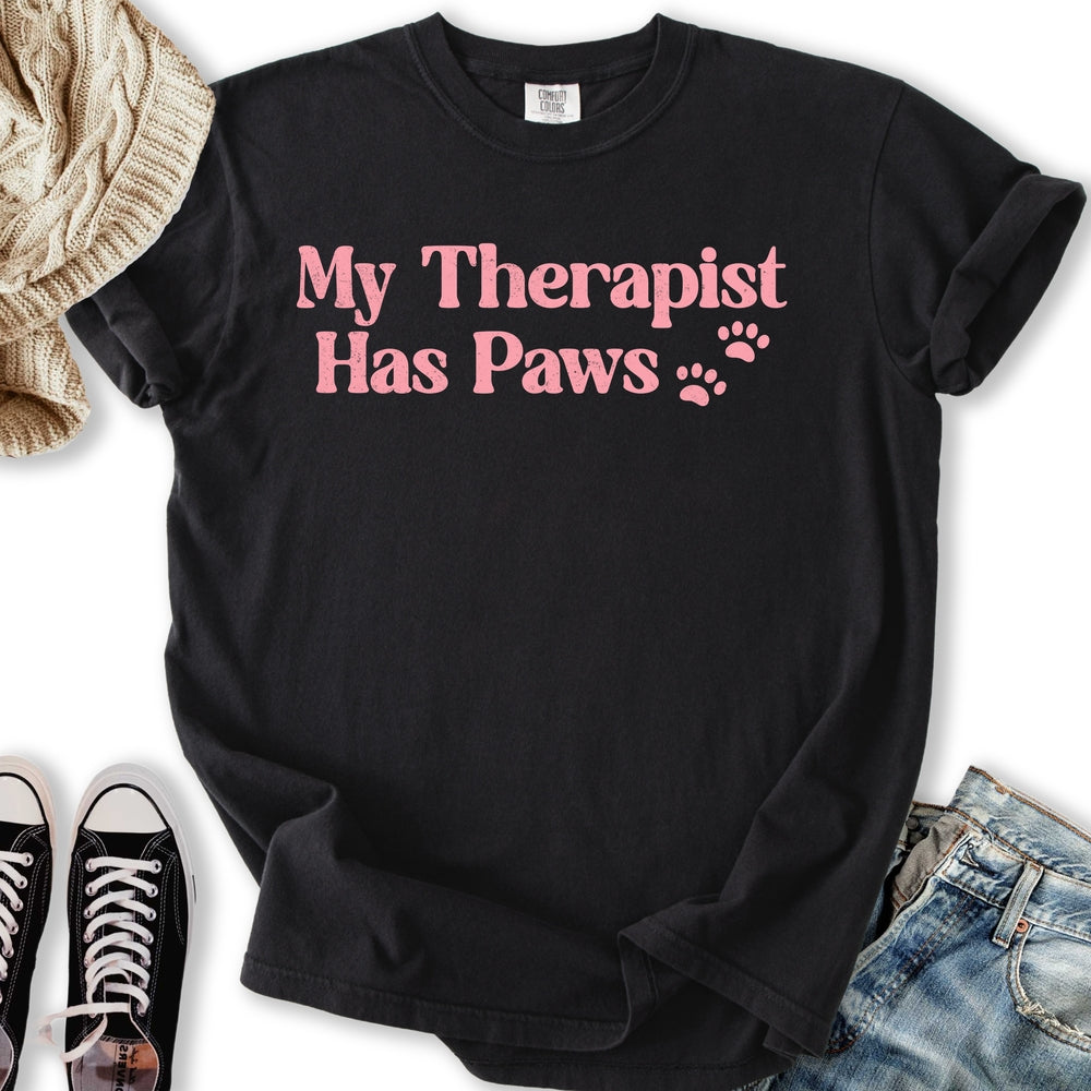 My Therapist Has Paws - Adult & Kids T-Shirts, Sweatshirts & Hoodies apparel design preview 1