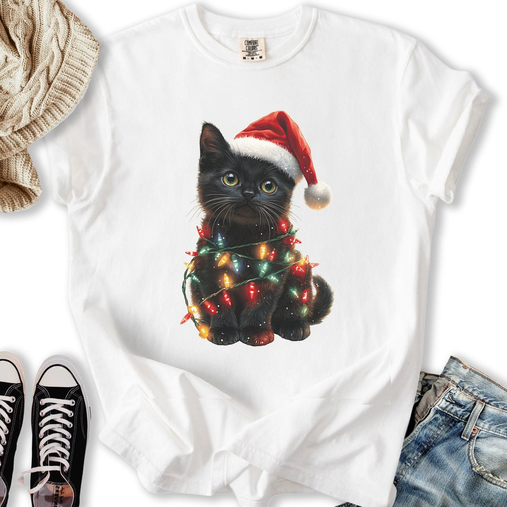Christmas Cat Lights - Adult & Kids T-Shirts, Sweatshirts & Hoodies apparel design preview 2