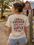 Southern Attitude Talking Louder Listen - Adult & Kids T-Shirts, Sweatshirts & Hoodies apparel design preview 1