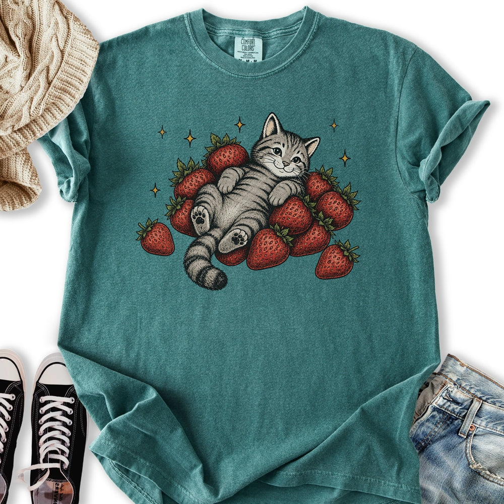Strawberry Cat - Adult & Kids T-Shirts, Sweatshirts & Hoodies apparel design preview 2