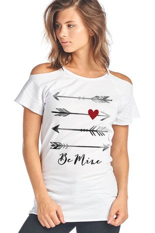 SALE Be Mine Arrows Cold Shoulder Cut Out Valentines - Adult & Kids T-Shirts, Sweatshirts & Hoodies apparel design preview 1