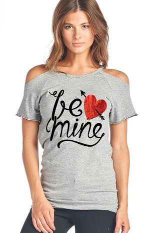 SALE Be Mine Heart Arrow Cold Shoulder Cut Out - Adult & Kids T-Shirts, Sweatshirts & Hoodies apparel design preview 1