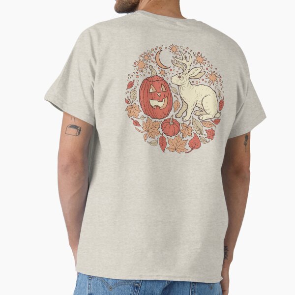 Halloween Friends Jackalope and Jack-O-Lantern Autumn - Adult & Kids T-Shirts, Sweatshirts & Hoodies apparel design preview 1