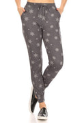 Gray Snowflake Print Fleece Lined Soft Lounge Jogger - Adult & Kids T-Shirts, Sweatshirts & Hoodies apparel design preview 1