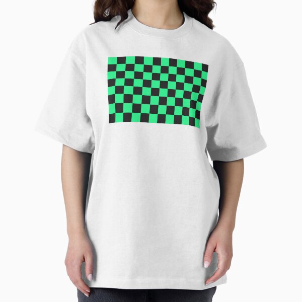 Fluorescent green checkerboard pattern on a black - Adult & Kids T-Shirts, Sweatshirts & Hoodies apparel design preview 1