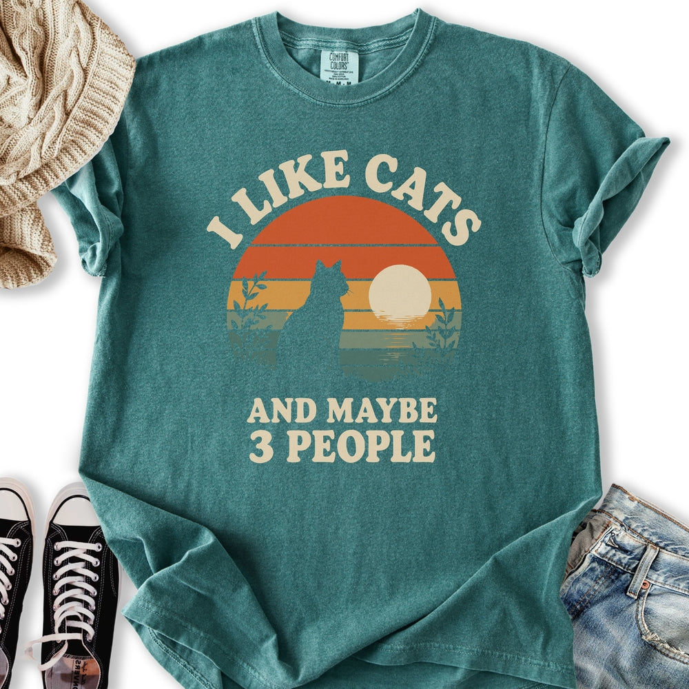 Retro Sunset I Like Cats - Adult & Kids T-Shirts, Sweatshirts & Hoodies apparel design preview 2