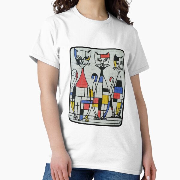 Mid Century Mondrian Cats - Adult & Kids T-Shirts, Sweatshirts & Hoodies apparel design preview 1